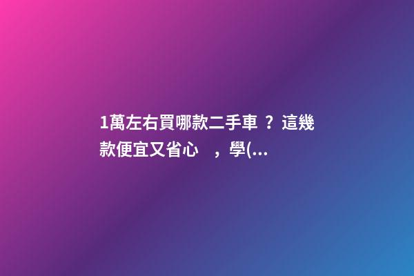 1萬左右買哪款二手車？這幾款便宜又省心，學(xué)生黨也能買得起！